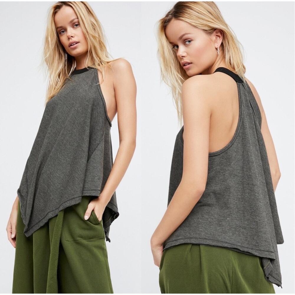 We the Free Boho Asymmetrical Colorblock Shark Bite Tank Top Size Small